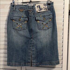 Vtg. Jou Jou Denim Rivet Embellished Skirt Size 7/8